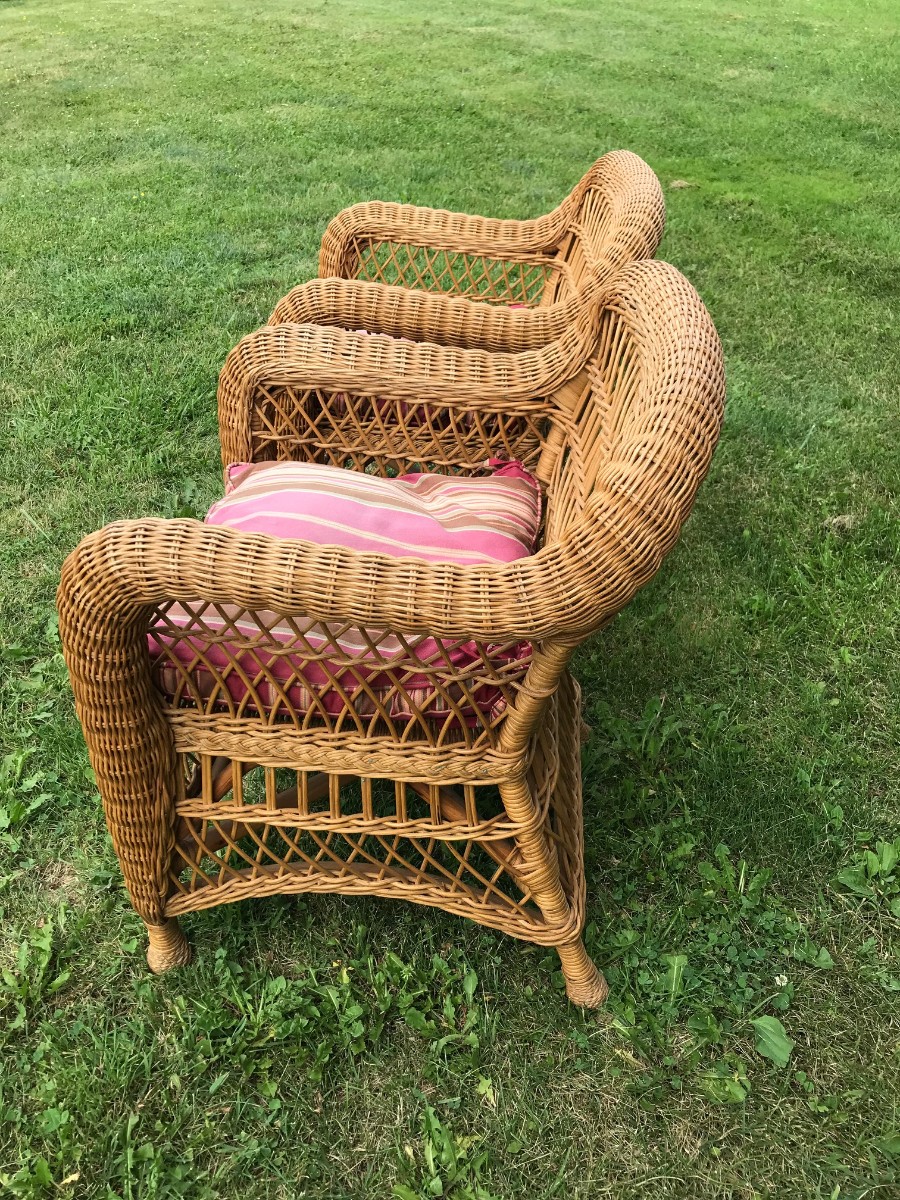 1920 Pair of Wicker Launch Chairs 39905 Antique Boat America